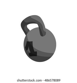 Metallic kettle bell icon in black monochrome style isolated on white background vector illustration