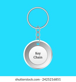 Metallic key chain vector design on white background