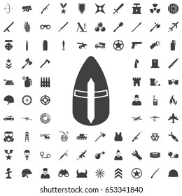 Metallic Knight's Helmet icon. Set of weapon icons
