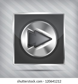 metallic knob with forward icon on the striped background