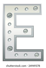  Metallic letter with rivets and screws