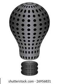 Metallic light bulb vector illustration