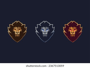 metallic lion vector graphic fit for design logo asset