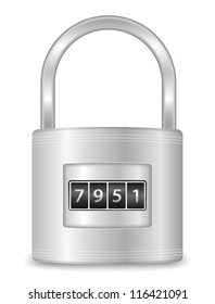 Metallic lock with code, vector eps10 illustration