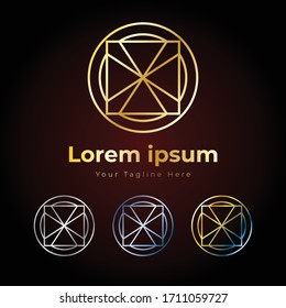 Diseño de logotipos metálicos arte vectorial