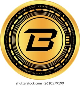 Metallic looking blast cryptocurrency drawings on abstract background. 3d illustrations.
