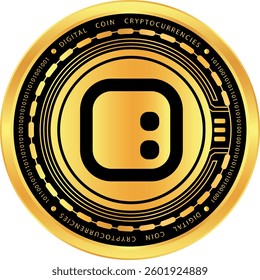 Metallic looking space id-id cryptocurrency drawings on abstract background. 3d illustrations.