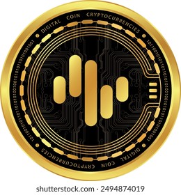 Metallic looking zignaly-zig cryptocurrency drawings on abstract background. 3d illustrations.