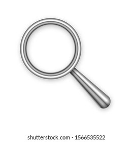 Metallic Magnifier icon isolated. Vector illustration. Search web icon. Loupe icon