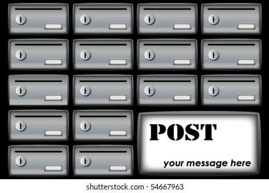 Metallic mail boxes with space for your text