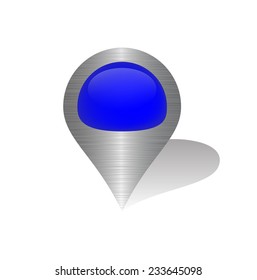 metallic map pointers with colored shiny buttons