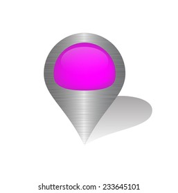 metallic map pointers with colored shiny buttons