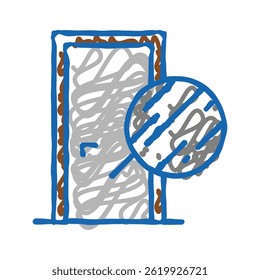 metallic material door doodle icon sketch vector. metallic material door sign. isolated symbol illustration