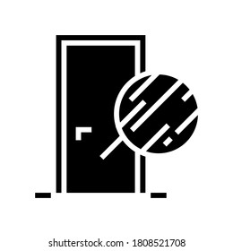 vector de icono de glifo de puerta de material metálico. señal de puerta de material metálico. símbolo de contorno aislado ilustración negra
