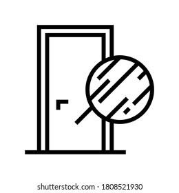 metallic material door line icon vector. metallic material door sign. isolated contour symbol black illustration