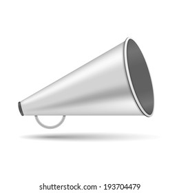 Metallic megaphone on white background, vector eps10 illustration