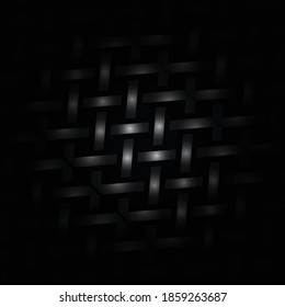 Textura de malla metálica sobre fondo negro. Fondo del vector