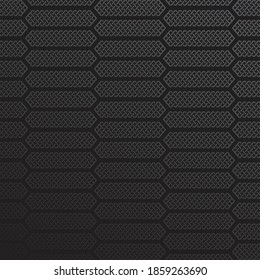 Textura de malla metálica sobre fondo negro. Fondo del vector
