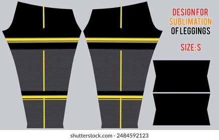 : Textura de malla metálica para pantalones de yoga de sublimación con líneas geométricas en colores grises y acento amarillo. Listo para usar.