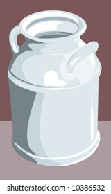  metallic milk container 	