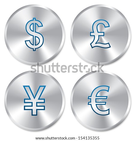 Metallic Money Buttons Template Set Vector Stock Vector - 