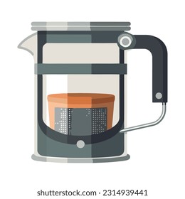 Metallic mug symbolizes freshness of gourmet coffee icon isolated