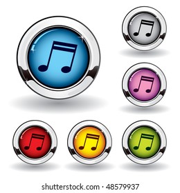 Metallic music button