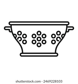 Metallic object colander icon outline vector. Cook accessory. Utensil bakery