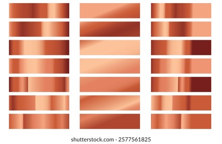 Metallic orange or copper gradients big set