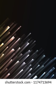 metallic overlap pixel speed in dark background, geometric layer motion backdrop, simple technology template, vector illustration