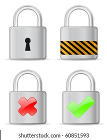 metallic padlock - detailed icon