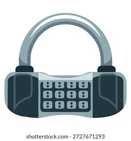 Candado metálico como Ilustración vectorial de cerradura portátil con grillete perfecto para hardware de seguridad de metal o conceptos de diseño creativo temáticos de protección