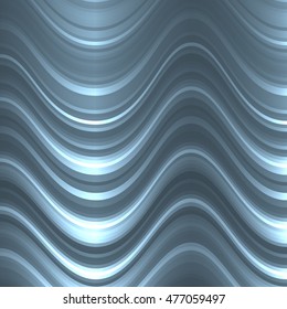Metallic pattern of lines and waves. The distortion of space. The metallic luster.