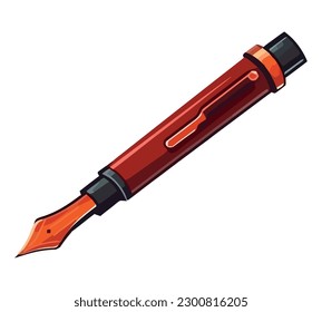 Metallic pen nib over white