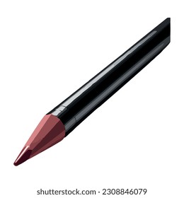 Metallic pencil beauty icon isolated