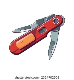 Metallic penknife icon isolated design