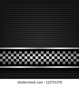 Metallic perforated sheet for race, vector illustration 10eps