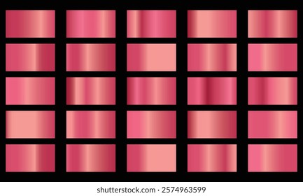 Metallic Pink Red Gradients Set