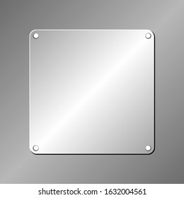 metallic plaque on metal background