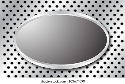 Metallic plaque for signage. Vector illustration