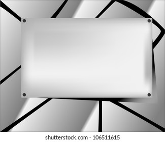 Metallic plaque for signage. Vector illustration