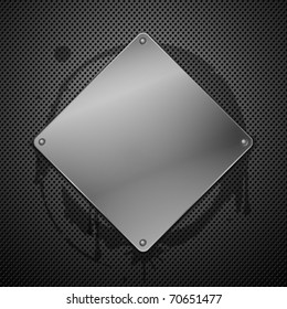 Metallic plaque for signage. Vector illustration