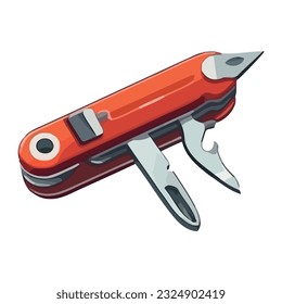 Metallic pocketknife tools for repairing equipment icon isolated