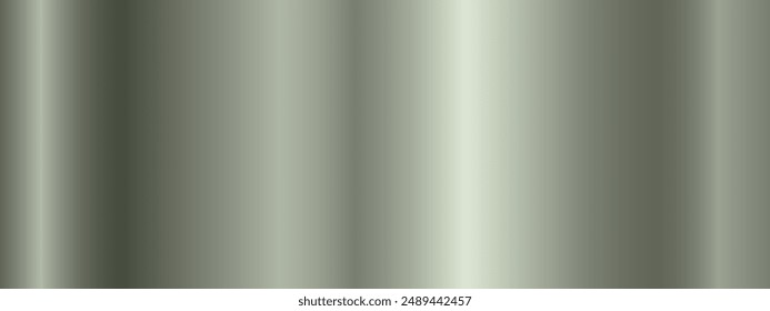 Metallic polished glossy abstract background with a copy of the spatial one. The texture of a smooth metal surface. The gradient is dark green. Vector illustration.