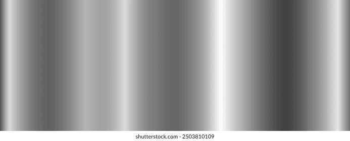 Metallic polished glossy abstract background. Silver gradient. The texture of a smooth metal surface. Vector EPS 10.