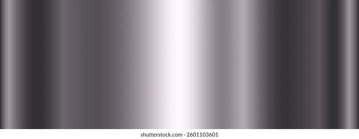Metallic polished glossy abstract background. Silver gradient. The texture of a smooth metal surface. Vector illustration.