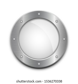 Metallic porthole window vector design illustration isolated on white background
