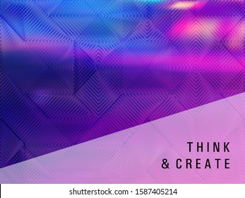 Metallic poster glitch holographic vector layout design. Abstract graphic design elements. Dynamic glitch hologram gradient background for poster.