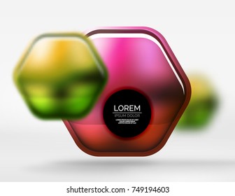 Textura metálica realista em hexágonos 3d, fundo digital vetorial. Modelo de tecno futurista de fundo abstrato