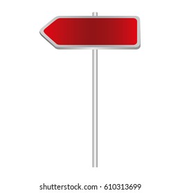 metallic red direction board road signs vector illustration